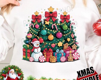 Christmas Clipart PNG Bundle: Santa, Snowman, Ornaments (Digital Download)
