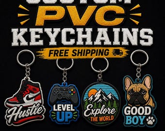 Custom PVC Keychain Personalized Single or Double Sided Logo Key Ring
