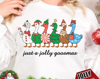 Jolly Christmas Goose SVG, Santa Gingerbread Goose PNG (Digital Download)