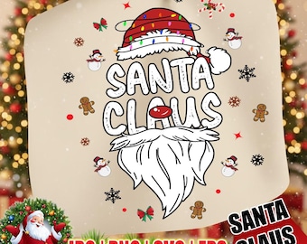 Retro Santa Claus Face SVG: Christmas Clipart (Digital Download)