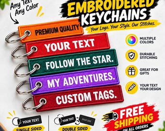Custom Embroidered Keychain Personalized Logo Key Ring Custom Patch Keychain