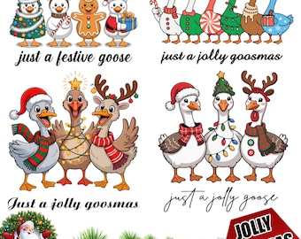 Jolly Goose Christmas SVG Bundle, Funny Holiday Clipart (png, jpg, svg, eps)