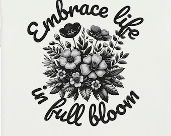 Embrace Life in Full Bloom Floral Ringer T-Shirt for Women Stylish Casual Everyday Wear