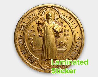 Saint Benedict Medal Religious Christianity Vinyl Sticker Loyalty Protection