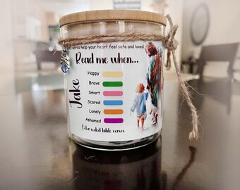 Kids Bible Lesson Jar, Daily Scripture Learning Activity, Christian Teaching Tool