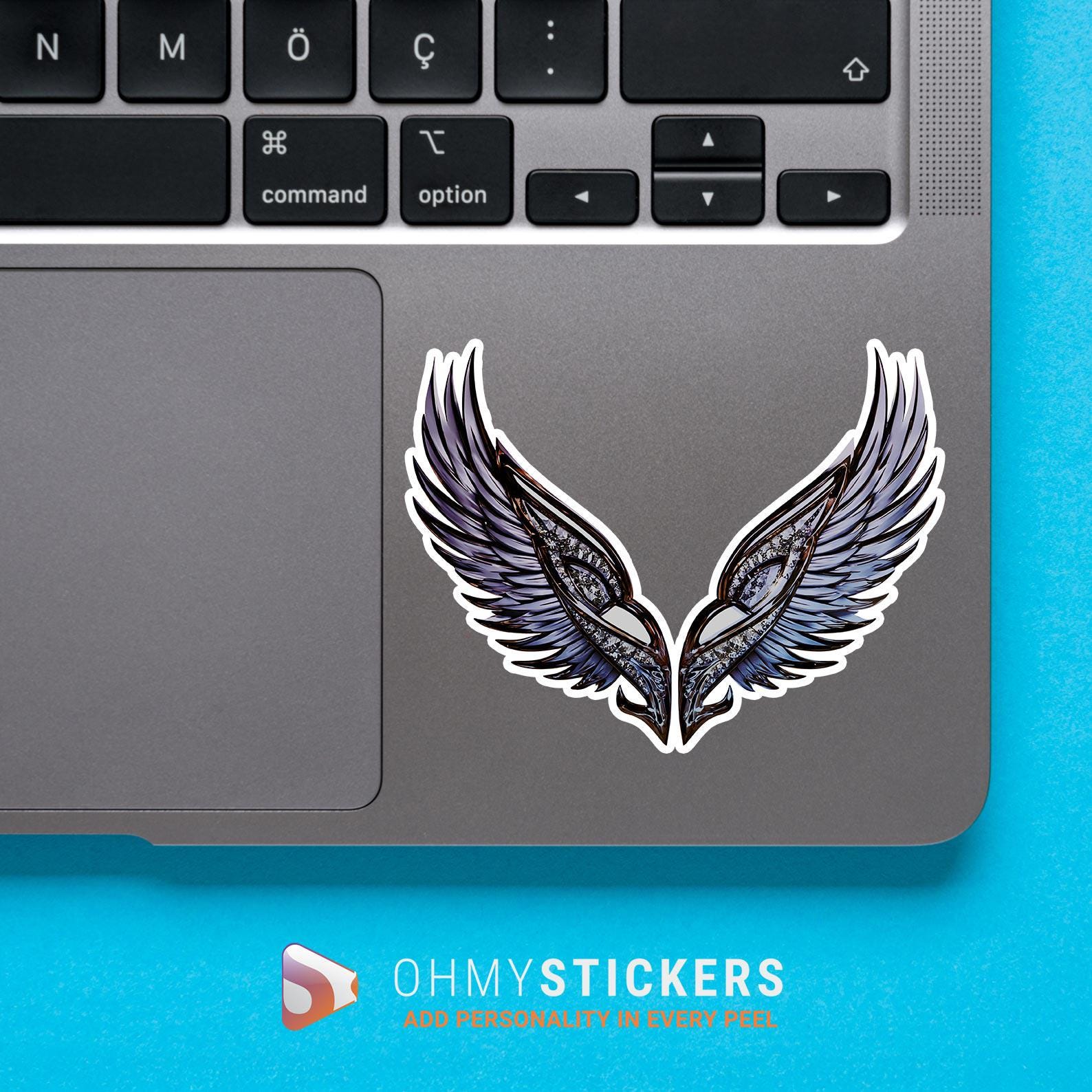 Angel Wing Sticker, Symbol of Protection and Faith, Shimmer Vinyl Decal ...