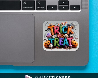 Trick or Treat Halloween Sticker-For Laptop, Planner, Calendar, Notebook-Sticker for Treat/Candy Bags