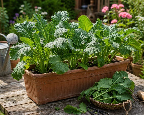 Giant English Kale 20 Seeds – African Leafy Greens, Easy Grow Vegetable, Healthy Garden Crop
