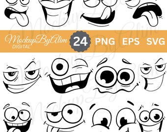 Retro Cartoon Character SVG PNG Bundle: 80s 90s Designs (Digital Download)