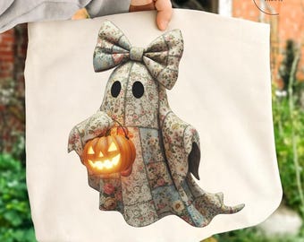 Retro Halloween Patchwork Geist Png, Kokette Png, Kokette Geist Png, Trendy Patchwork Blumengeist Png, Gruselige Saison Png, Geist Shirt Png
