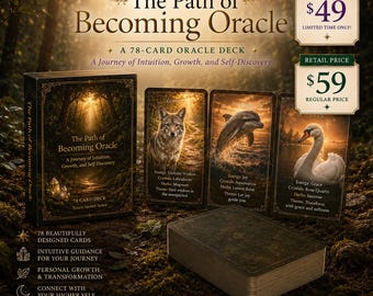 PRESALE The Path of Becoming Oracle Deck | 78 Card Oracle Deck | Animal Oracle Cards | Spiritual Guidance Deck | Intuition & Self Discovery