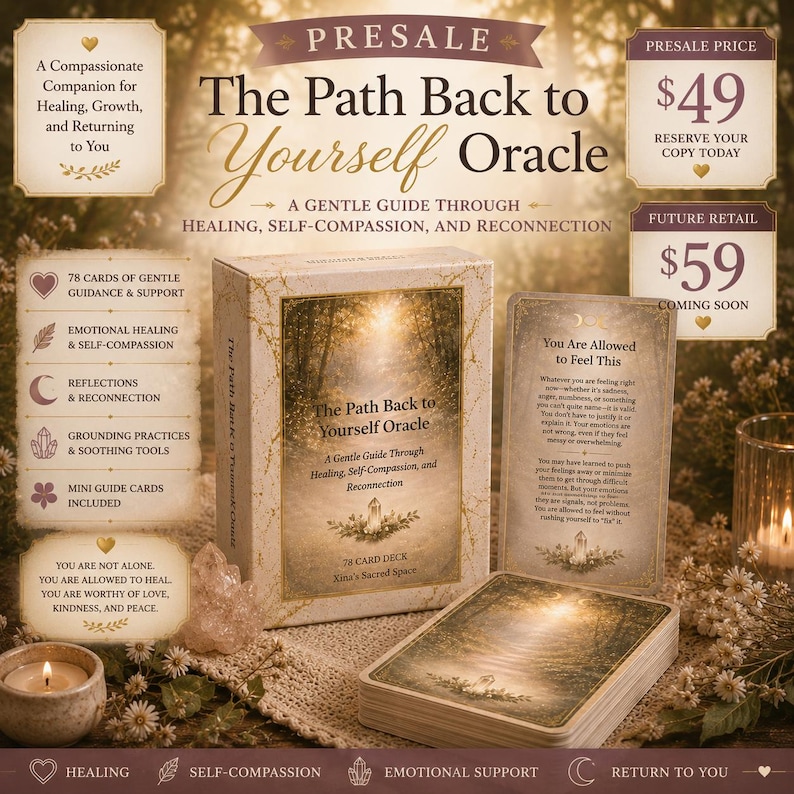 PRESALE The Path Back to Yourself Oracle Deck | Emotional Healing Cards | Trauma Recovery Support | Healing Journey Deck image 1
