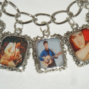 Elvis Charm Bracelet  Altered Art