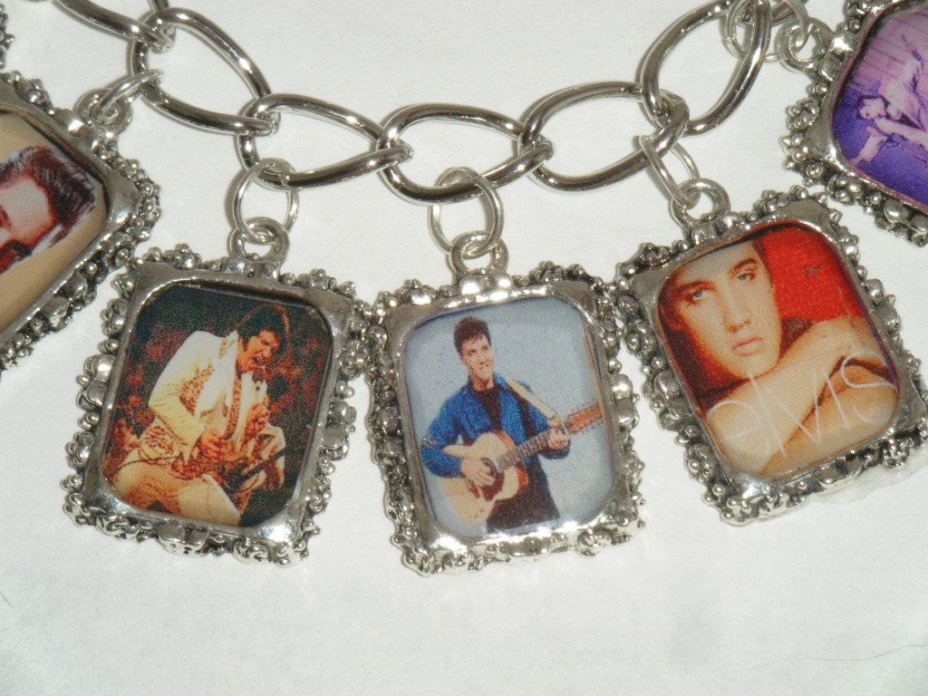Elvis Charm Bracelet  Altered Art