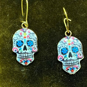 Sugar Skull Earrings, Dia de los Muertos Earrings, Day of the Dead Earrings