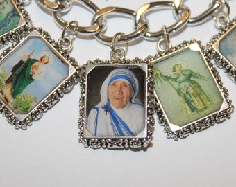 Catholic Saints 2 Altered Art Bracelet-Handmade when you Order
