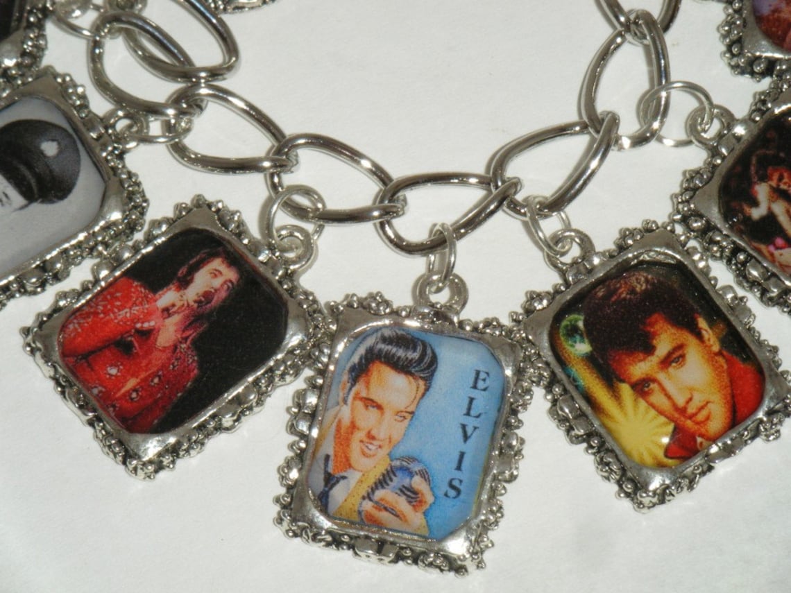 Elvis Charm Bracelet Altered Art Etsy