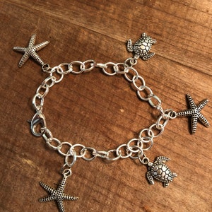 Starfish and Sea Turtle Bracelet