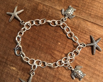 Starfish and Sea Turtle Bracelet