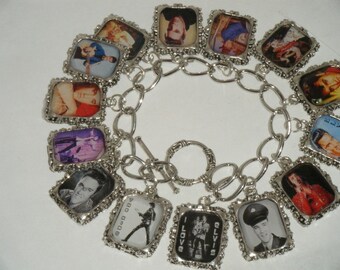 Elvis Charm Bracelet  Altered Art