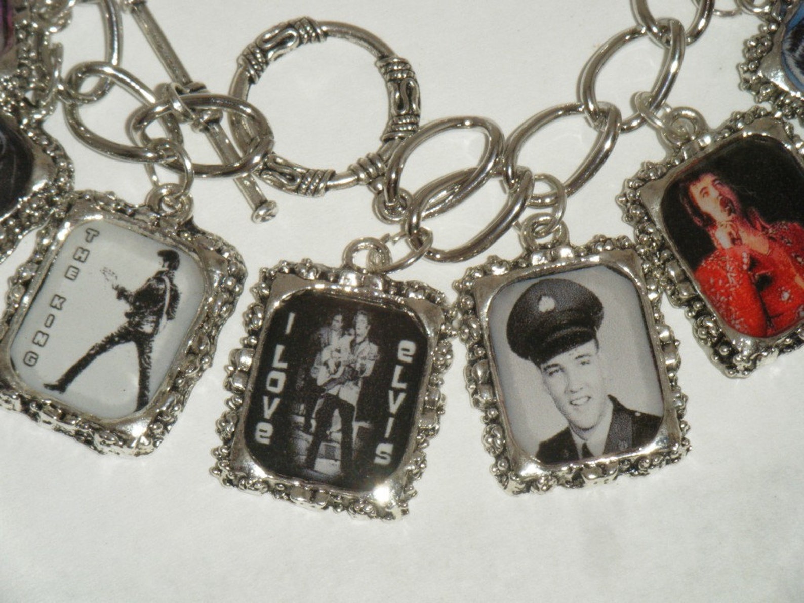 Elvis Charm Bracelet Altered Art Etsy