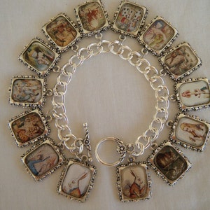 Alice in Wonderland Altered Art Charm Bracelet