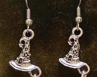 Halloween Earrings, Witch hat with Jack-o-Lantern