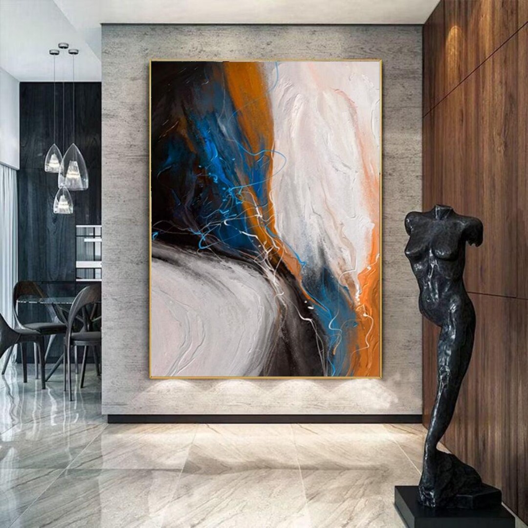 Abstract Wall Art Oil Painting on Canvas | Handmade Textured Modern Art ...