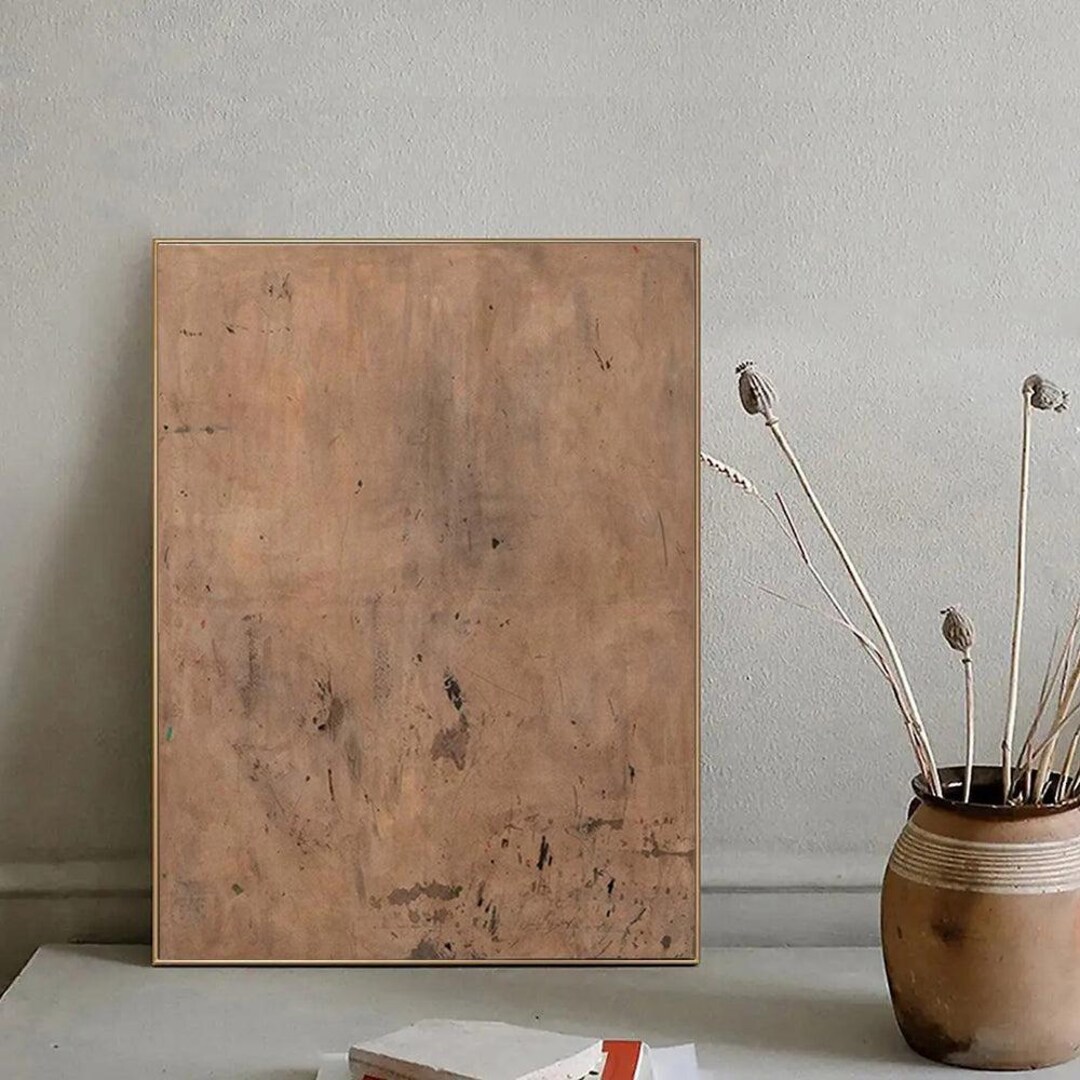 Brown Wabi Sabi Abstract Painting, Minimalist Wall Art, Neutral ...