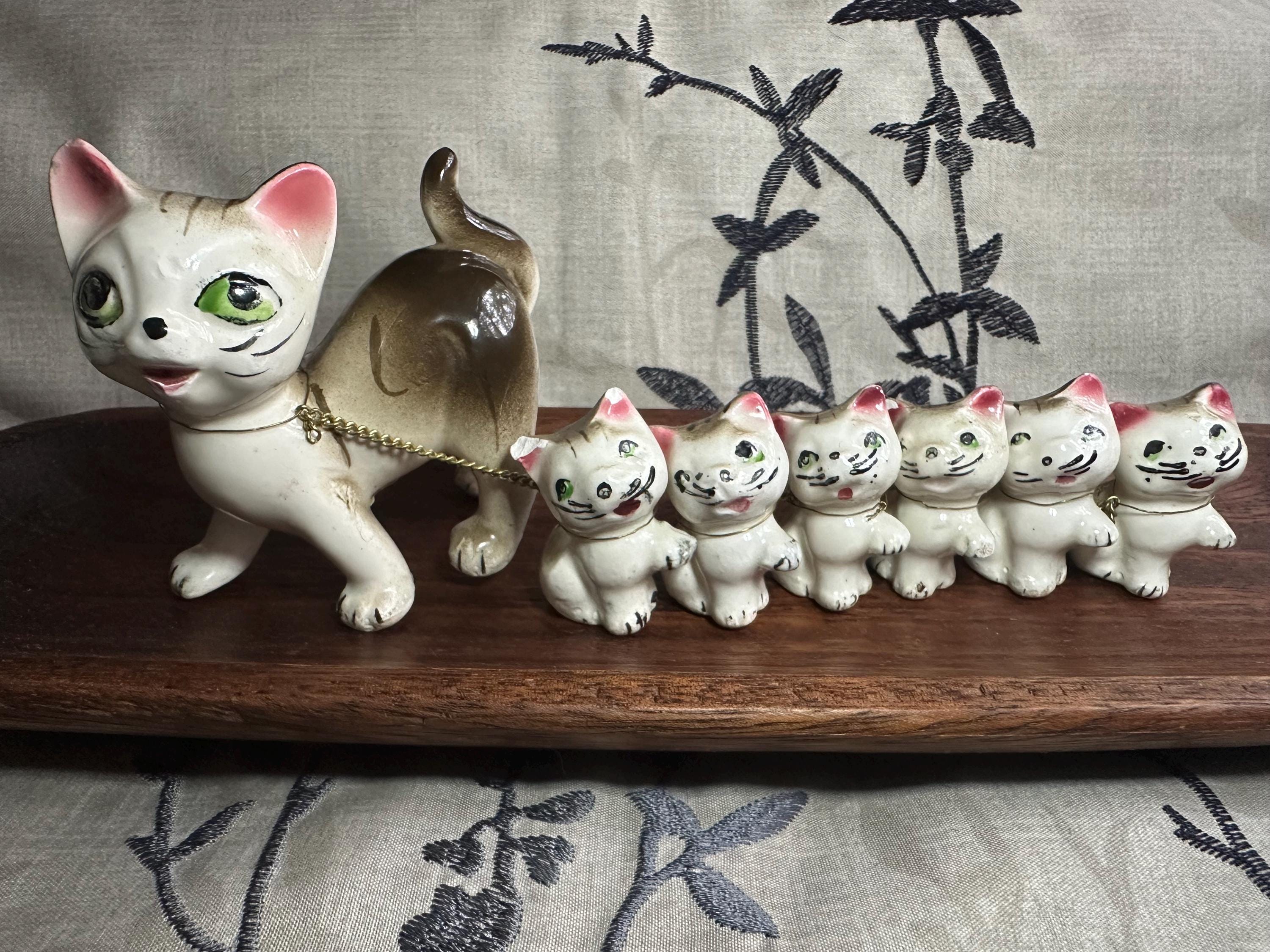 Vintage Cat With Chained Kittens - Etsy