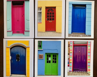 Set of 6 Photo Cards Doors of Dingle Bay, Ireland