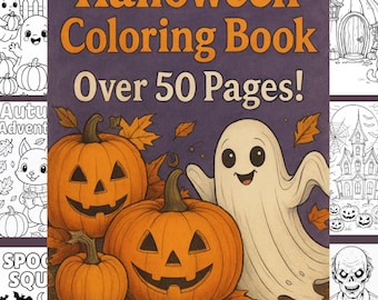 Descarga el libro para colorear de Halloween: más de 50 páginas divertidas y espeluznantes / Imprimibles digitales instantáneos en PDF