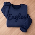 Custom Chenille Lettering Team Name Sweatshirt, Embossed Mascot Sweatshirt, Custom School Sweatshirt, Gift Idea, 3D Chenille Embroidery