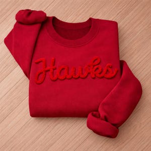 Felpa personalizzata con ricamo in ciniglia e nome della squadra, scritta 3D personalizzata per aziende, maglietta con mascotte in rilievo, sport scolastici