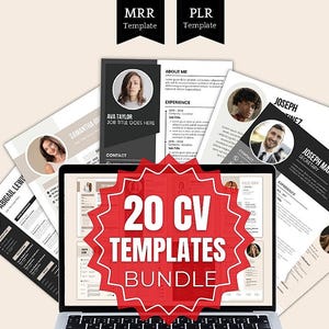 20 Canva Resume Templates: Editable CV Designs with MRR + PLR