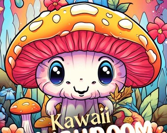 Kawaii Mushroom Coloring Book | Fun Stress Relief (Digital Download)