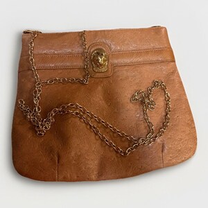 tan ostrich textured faux leather backpack and coin bag wristlet set y2k Vintage 90s Y2K Tan Ostrich Guess Purse With Charms - Etsy main image 4