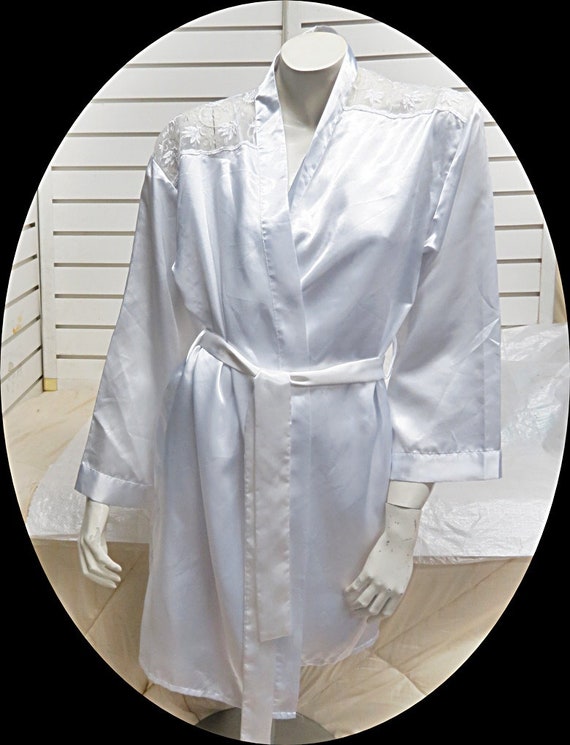 Chemise And Robe White Liquid Satin Small