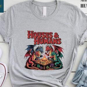 Houses and Humans Shirt, Dungeons and Dragons Sweater, Gift for Gamer, Retro 90s Joke D and D Sweatshirt, Dungeon Master T-Shirt