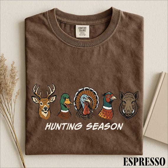 Hunting Season Shirt, Deer Duck Turkey Pheasant Boar Tee, Funny Hunter T-Shirt, Vintage Hunting Graphic Shirt, Outdoorsman Gift
