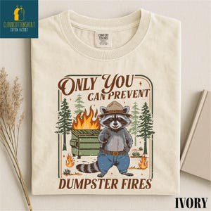 Only You Can Prevent Shirt, Funny Raccoon Sweatshirt, Sarcastic Humor Tee, Dumpster Fire Raccoon Sweater, Comfort Colors T-Shirt