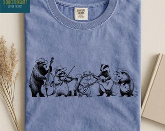 Animal Bluegrass Band Shirt, Music Lover Gift, Musician Sweater, Bluegrass Country Music Tee, Animal Lover Sweater, Comfort Colors T-Shirt
