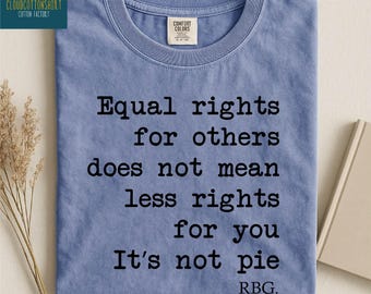 Human Rights Shirt, Social Justice Sweater, Equal Rights for Others Doesn't Mean Fewer Rights For You It's Not Pie Comfort Colors T-Shirt