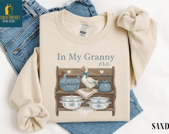In My Granny Era Sweatshirt, Grandma Cottagecore Shirt, Silly Goose Tee, Mothers Day Gift, Antique Lover Sweater, Farmhouse T-Shirt