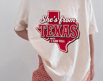 She's From Texas I Can Tell Shirt, Texas Girl Sweater, Cowgirl Sweatshirt, Western Texas Tee, Southern Girl Gift, Comfort Colors T-Shirt