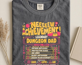 Dungeon Crawler Carl Shirt, Funny LitRPG Gift for Dad, Dad Achievement Sweater, DCC Fan Sweatshirt, Comfort Colors T-Shirt