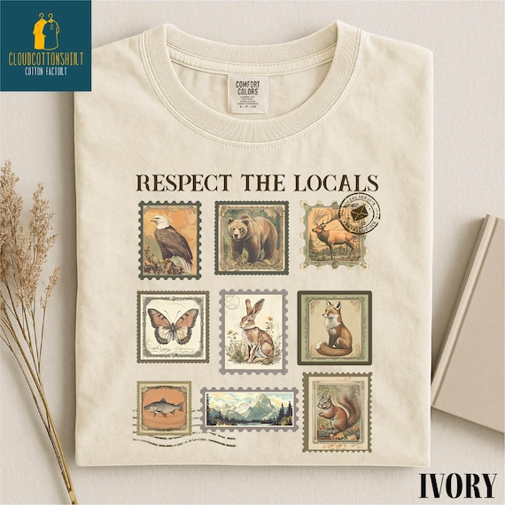 Respect The Local Wildlife Shirt, Animal Lover Tee, Protect National Parks Sweatshirt, Postage Stamp Sweater, Comfort Colors T-Shirt