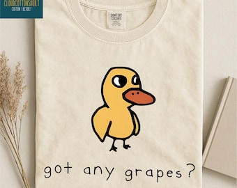 Got Any Grapes Shirt, Funny Duck Sweater, Funny Women's Sweatshirt, Duck Song Tee, I'm Overstimulated,  Comfort Colors T-Shirt