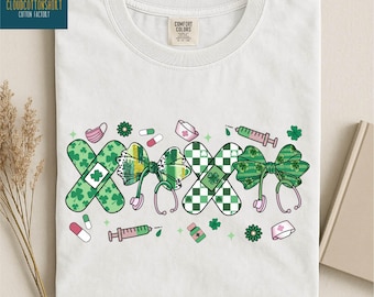Lucky Nurse Shirt, XOXO Sweatshirt, St Patrick's Day Nurse Tee, Nursing School Sweater, Gift for Nurse, Comfort Colors T-Shirt