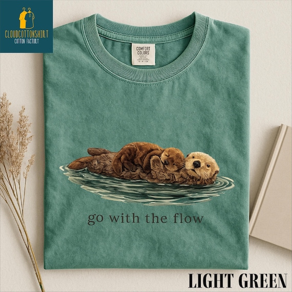 Sea Otter Shirt,Wildlife Graphic Tee, Cute Otter Sweatshirt, Nature Art Sweater, Gift for Her, Otter Lover Gift, Comfort Colors T-Shirt